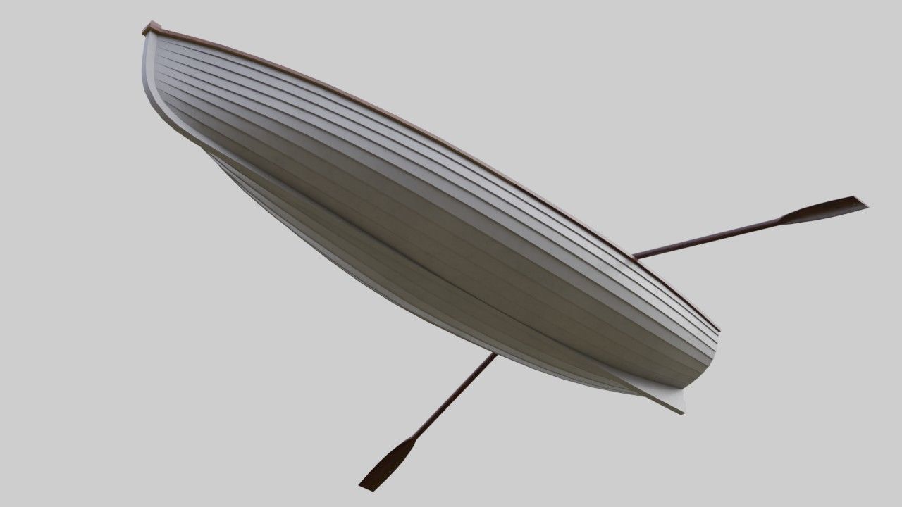 Rowboat 1B Low-poly 3D model_4