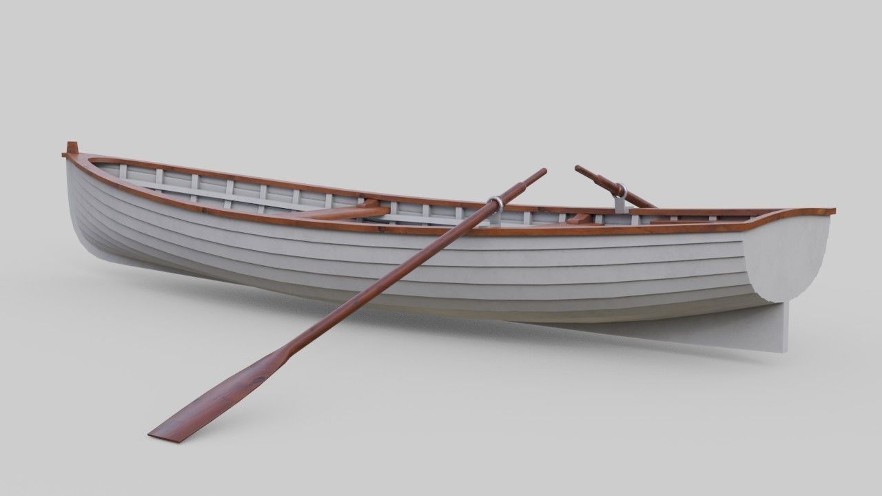 Rowboat 1B Low-poly 3D model_3