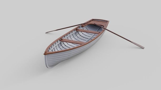 Rowboat 1B Low-poly 3D model