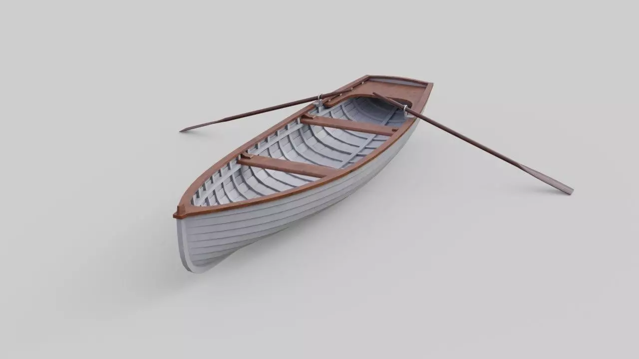Rowboat 1B Low-poly 3D model_0