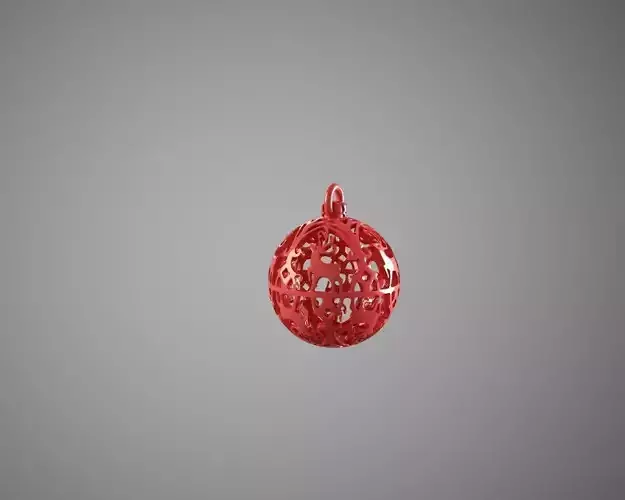  Christmas ball with reindeer 3D print model