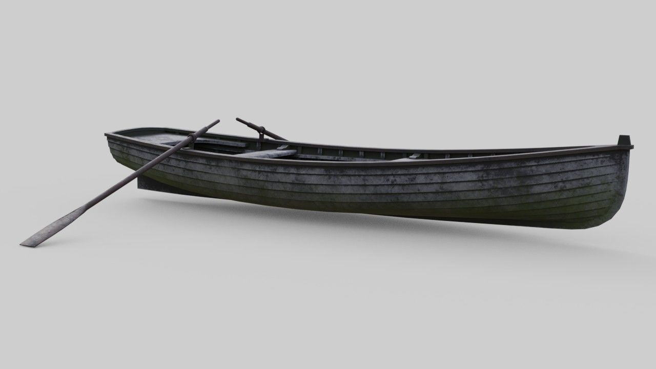 Rowboat 1C Low-poly 3D model_1