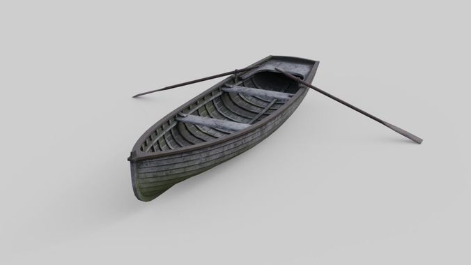 Rowboat 1C Low-poly 3D model