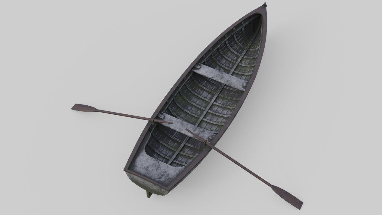 Rowboat 1C Low-poly 3D model_2