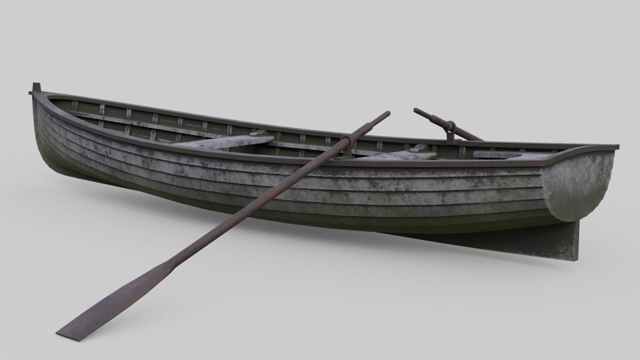 Rowboat 1C Low-poly 3D model_3