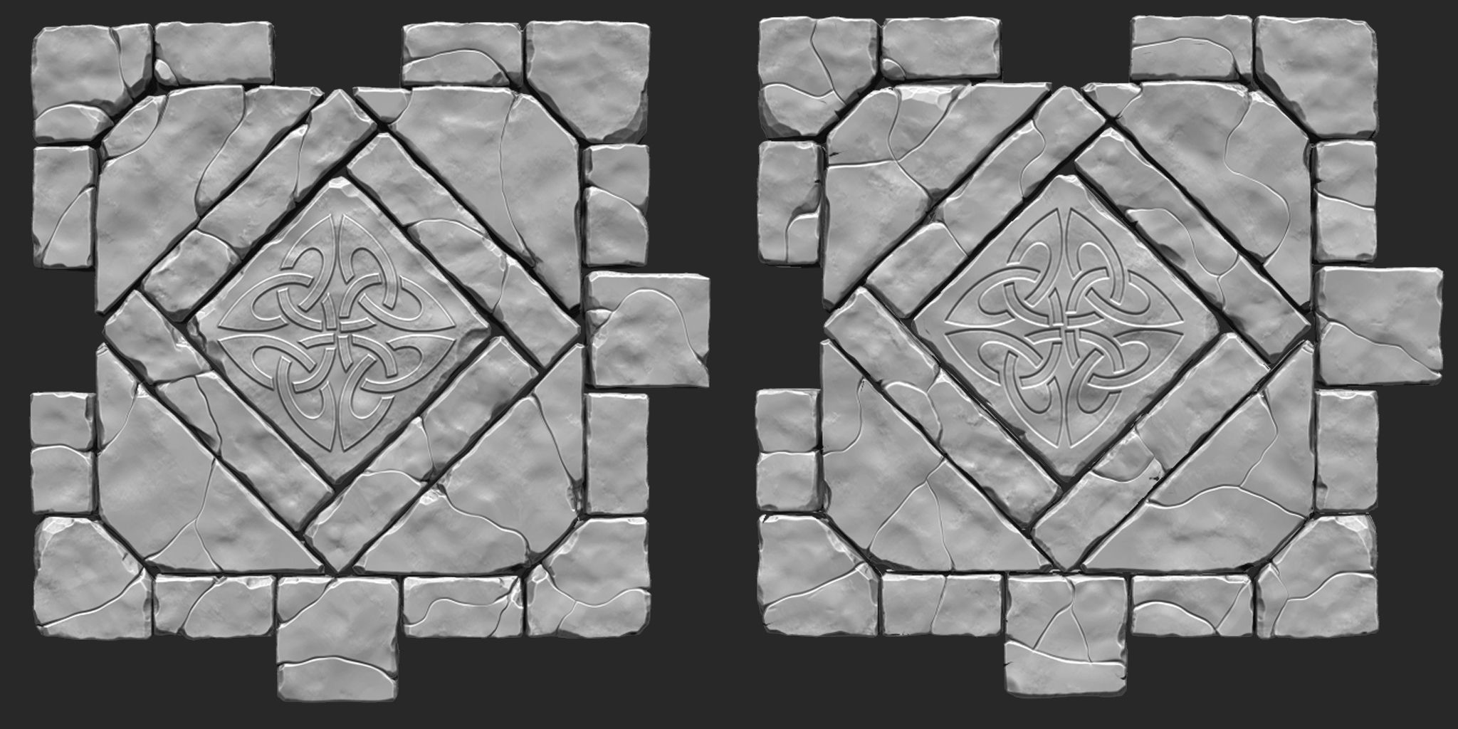 3D model Tileable Damaged Stone Road VR / AR / low-poly | CGTrader