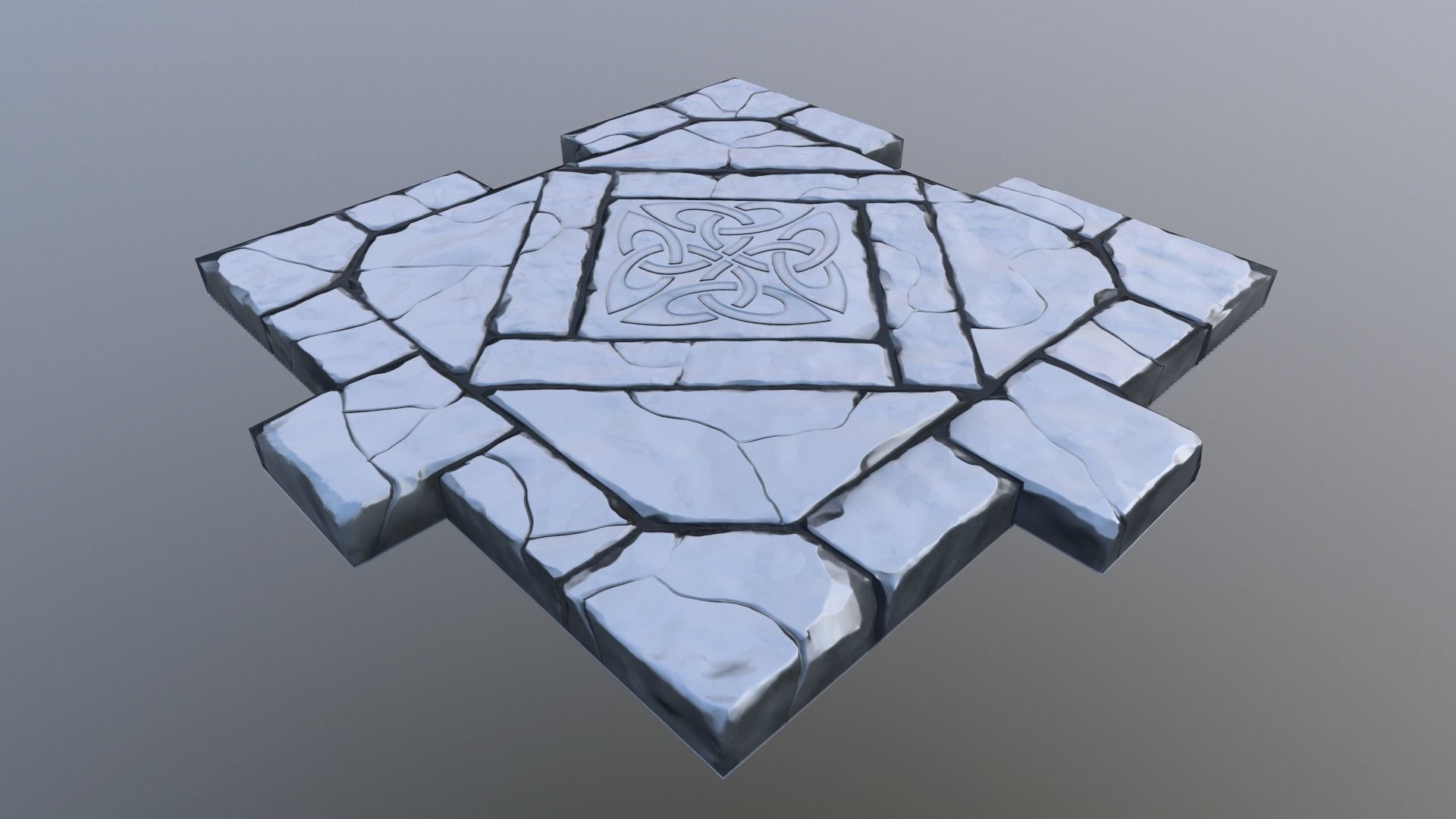 3D model Tileable Damaged Stone Road VR / AR / low-poly | CGTrader