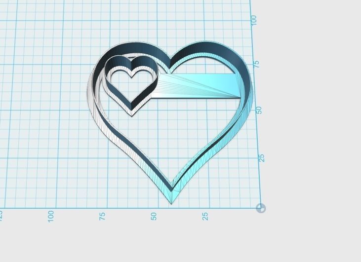 Heart in Heart cookie cutter 3D print model_1