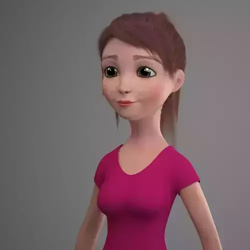 Cartoon Girl Amanda Rigged