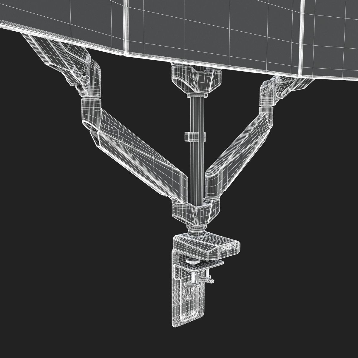 6-Monitors monitor stand with four monitors 3D model_27