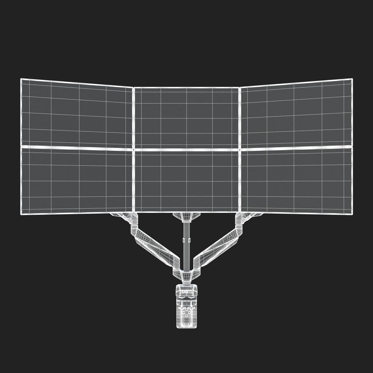 6-Monitors monitor stand with four monitors 3D model_16