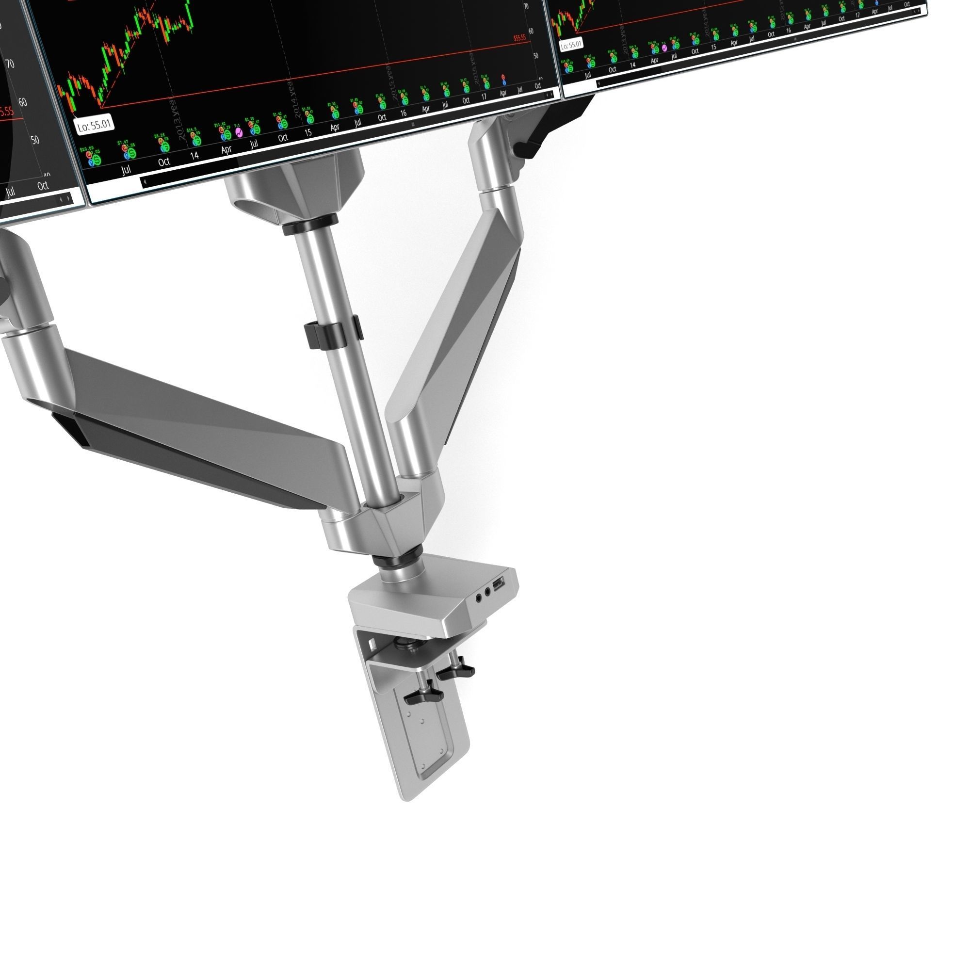 6-Monitors monitor stand with four monitors 3D model_13