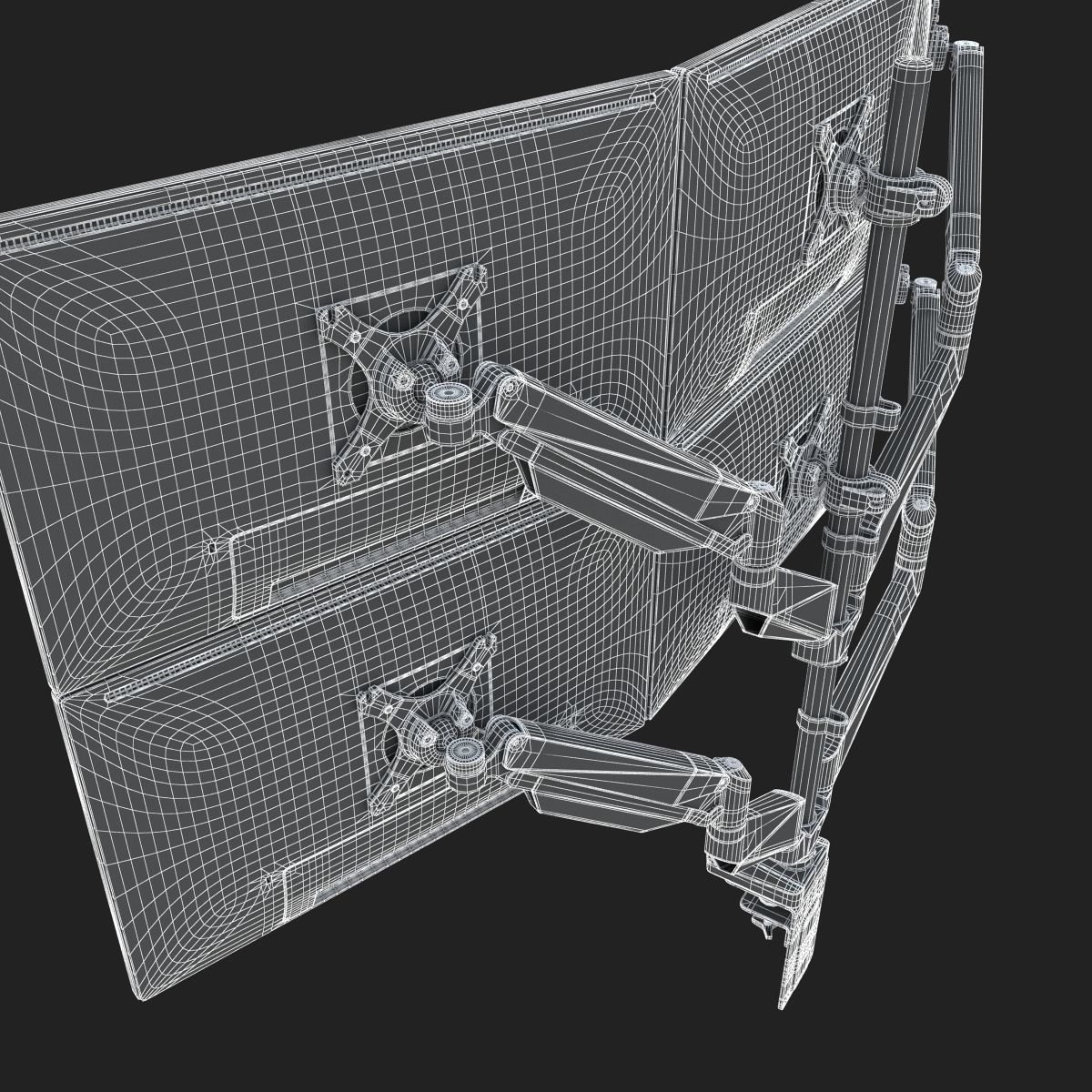 6-Monitors monitor stand with four monitors 3D model_30