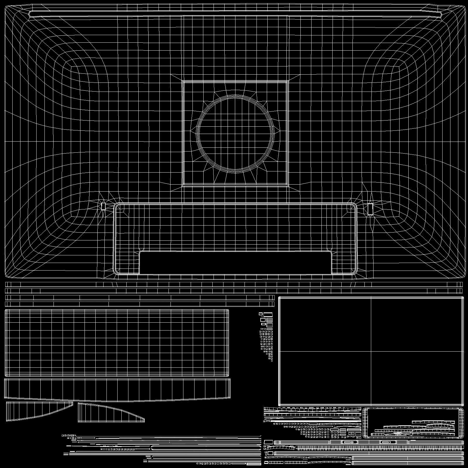 6-Monitors monitor stand with four monitors 3D model_31