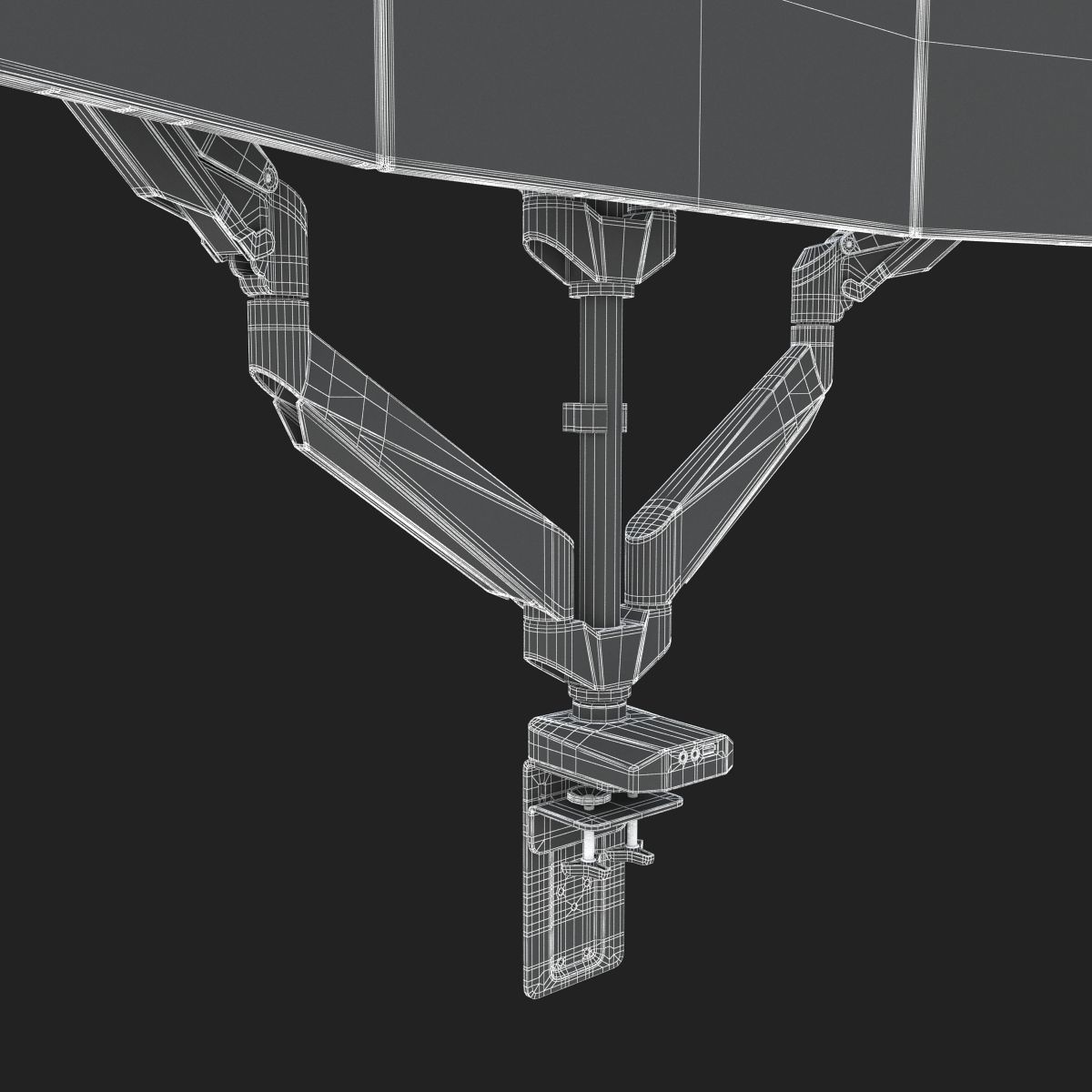 6-Monitors monitor stand with four monitors 3D model_26