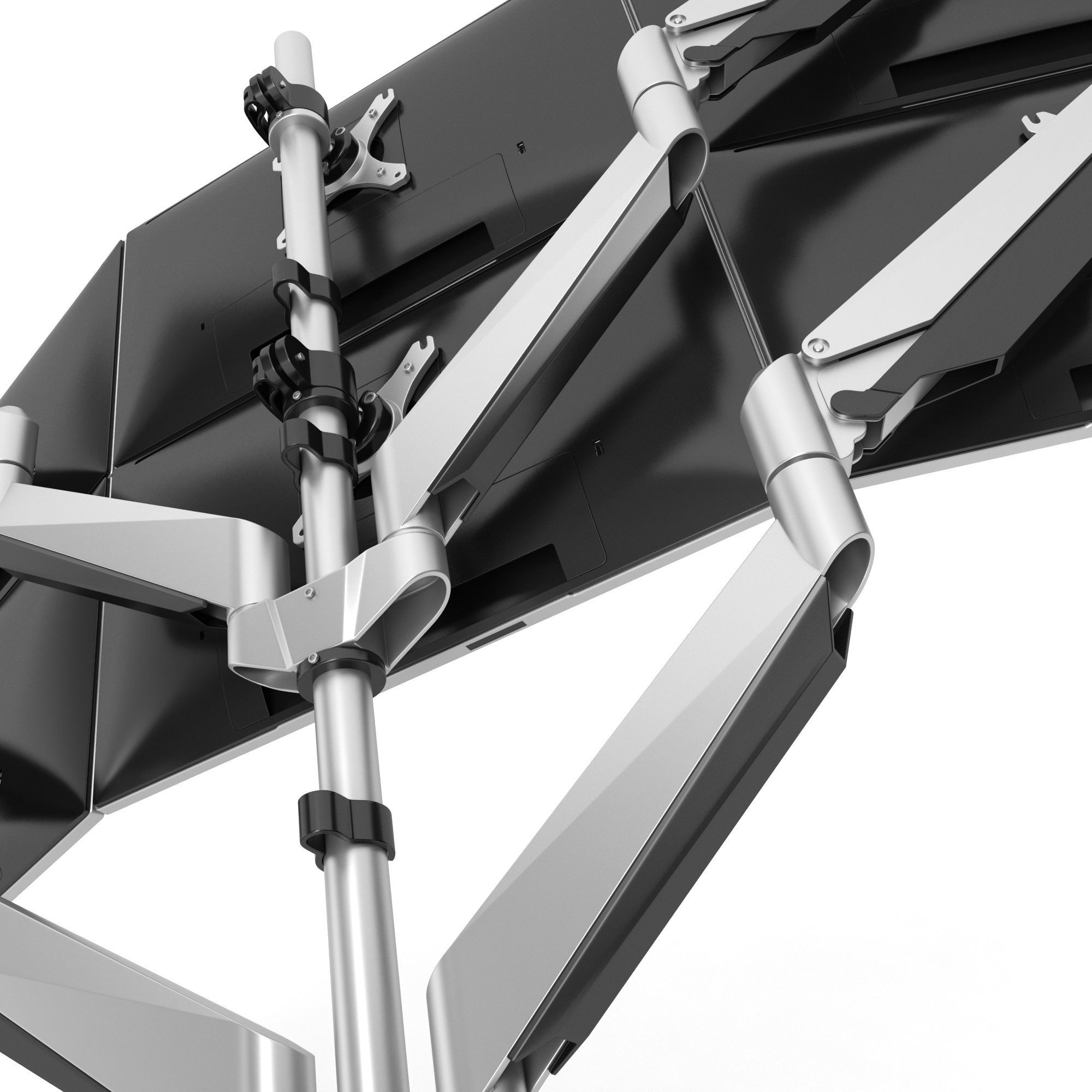 6-Monitors monitor stand with four monitors 3D model_12