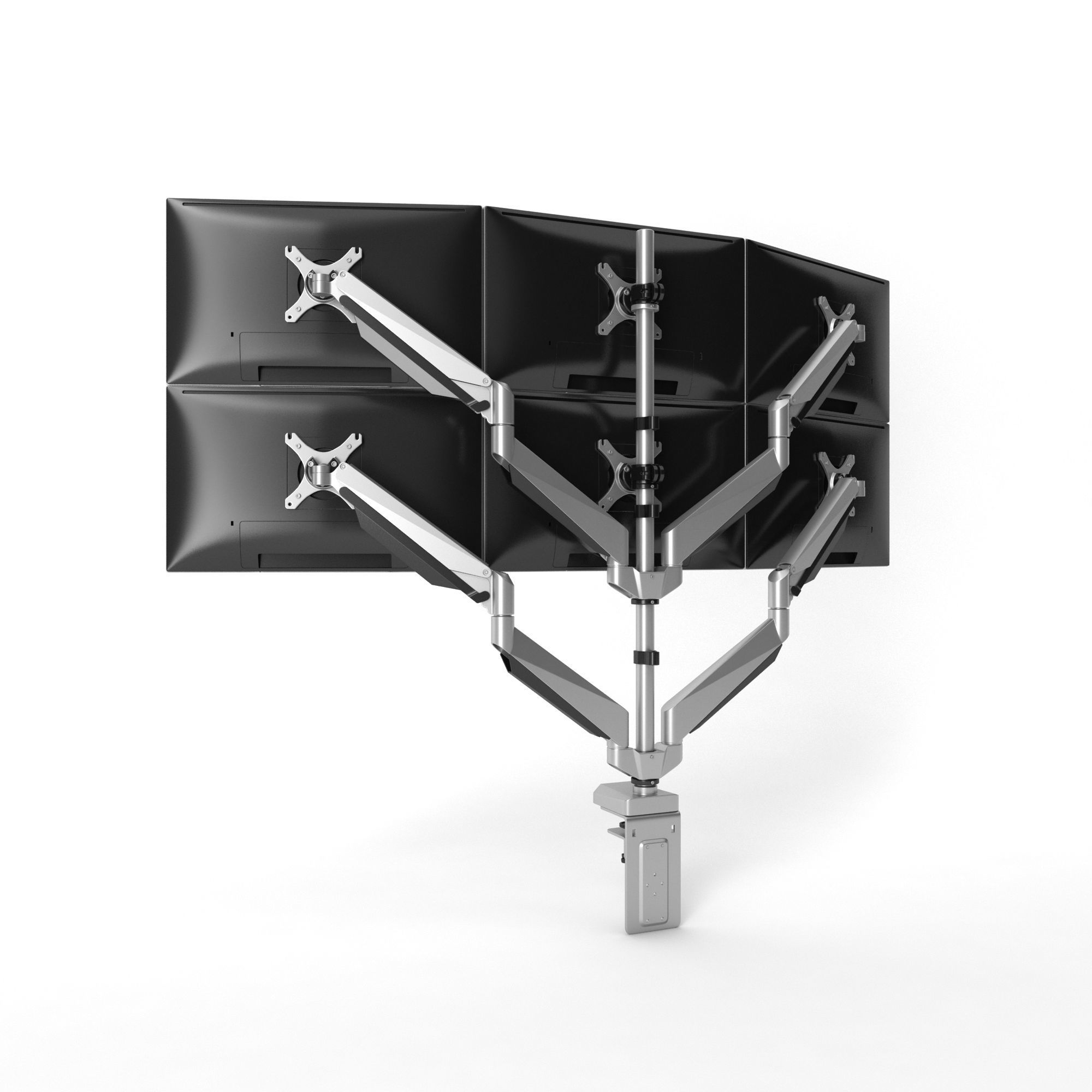6-Monitors monitor stand with four monitors 3D model_10