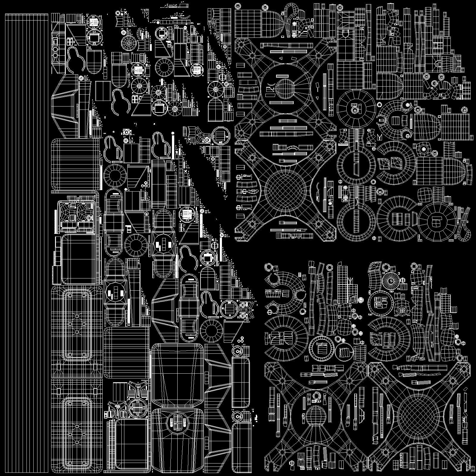 6-Monitors monitor stand with four monitors 3D model_32
