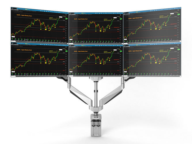 6-Monitors monitor stand with four monitors 3D model