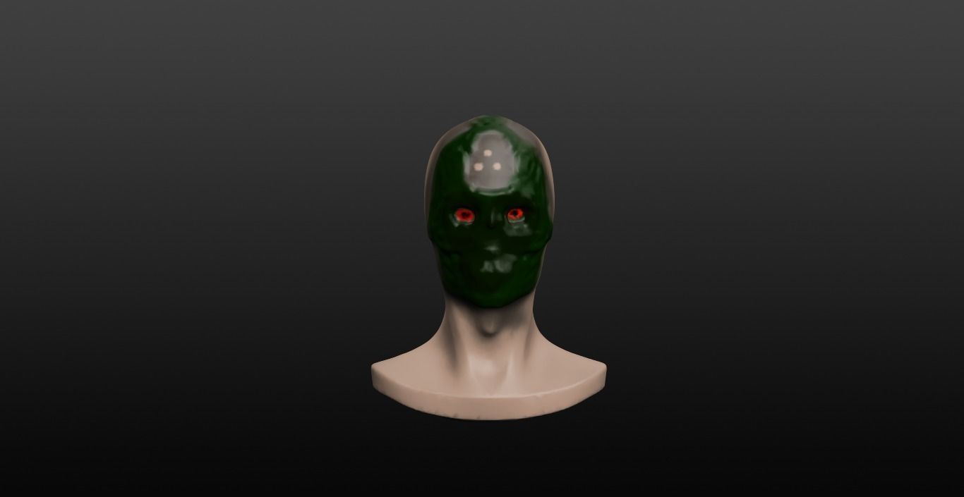 Acid Faced Human Head Free 3D model