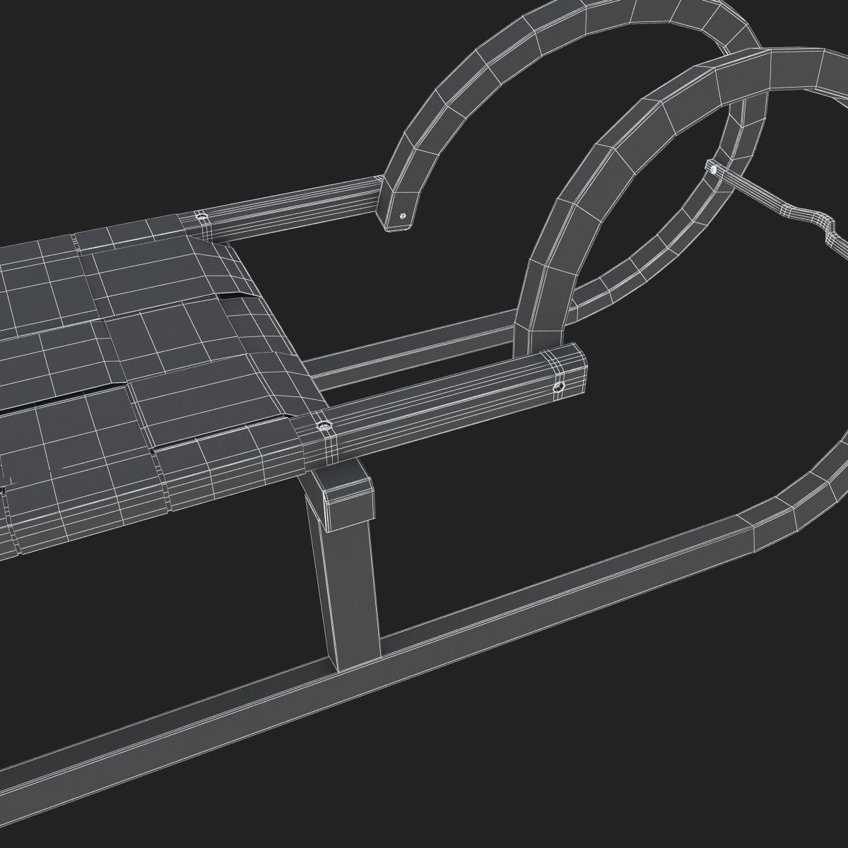 Wooden Sledge 3D model_21