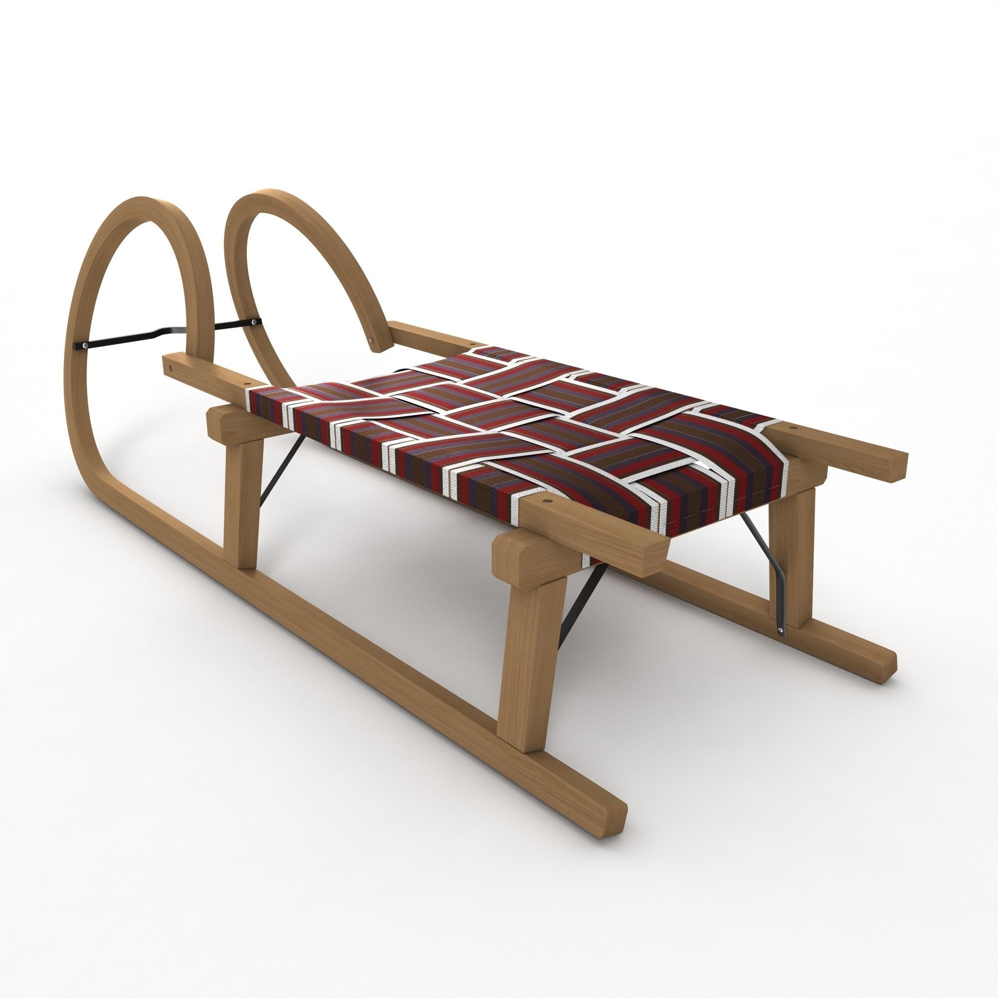 Wooden Sledge 3D model_5