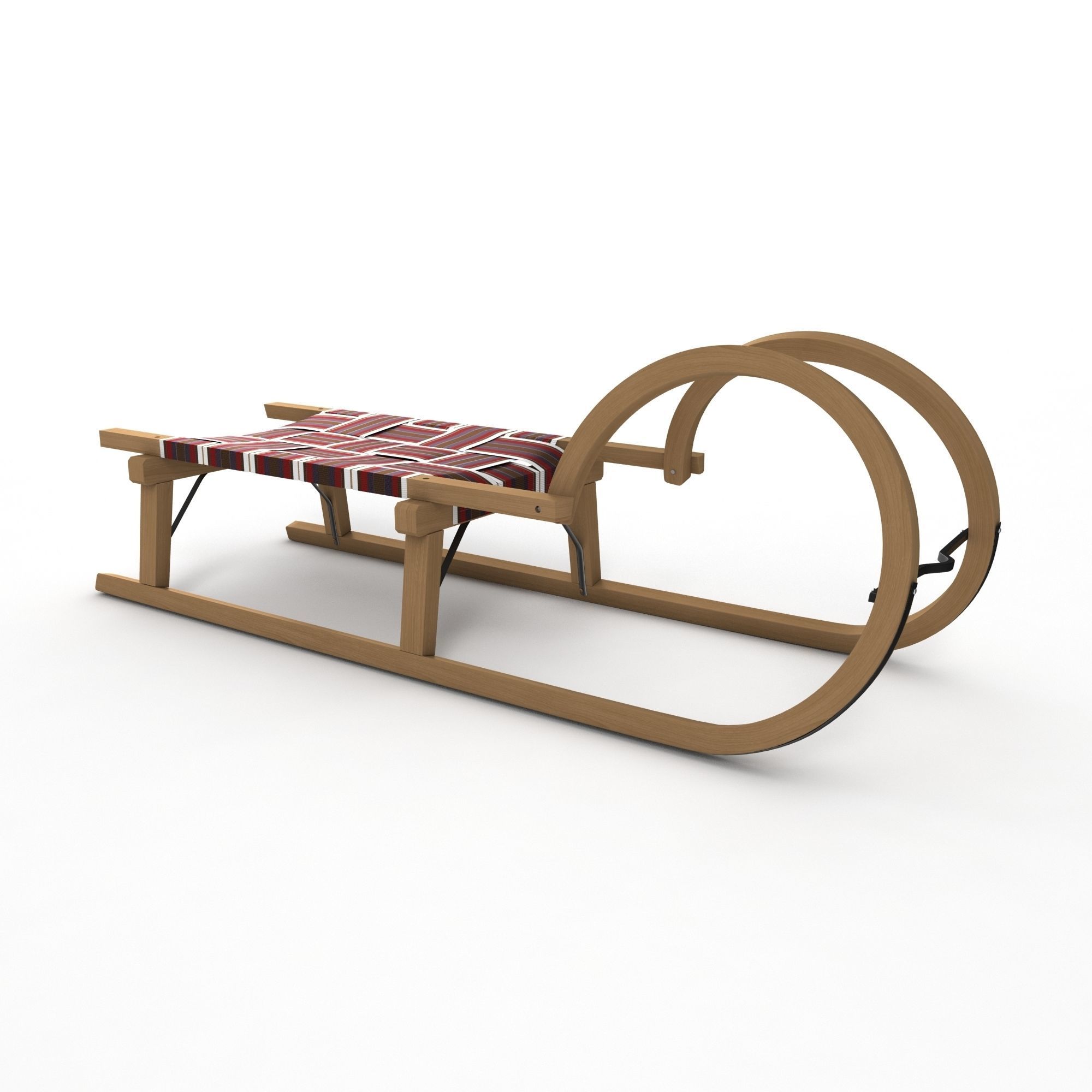 Wooden Sledge 3D model_7