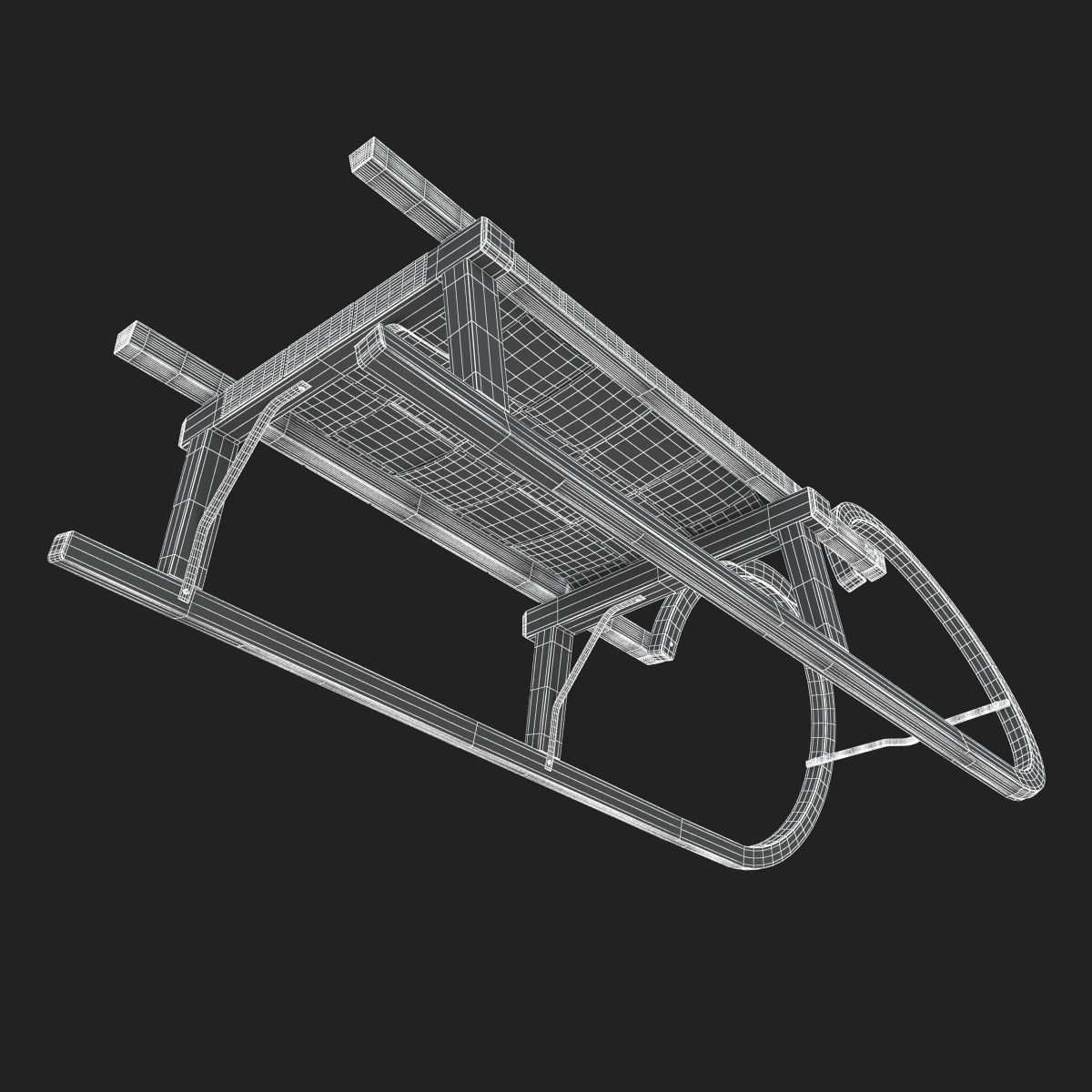 Wooden Sledge 3D model_20