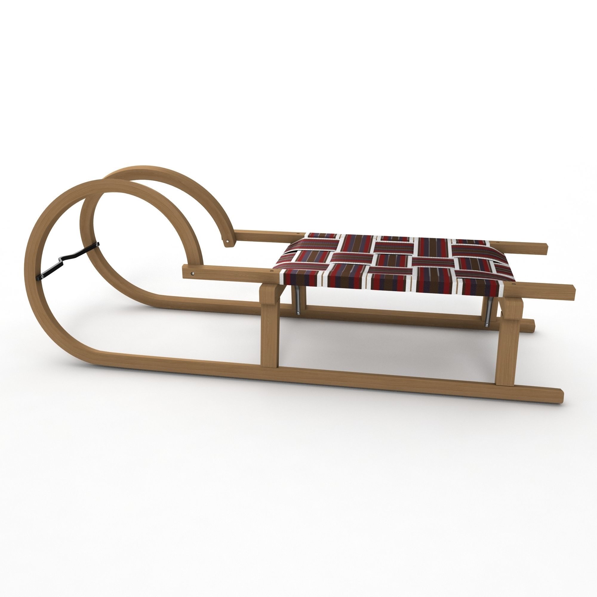 Wooden Sledge 3D model_4