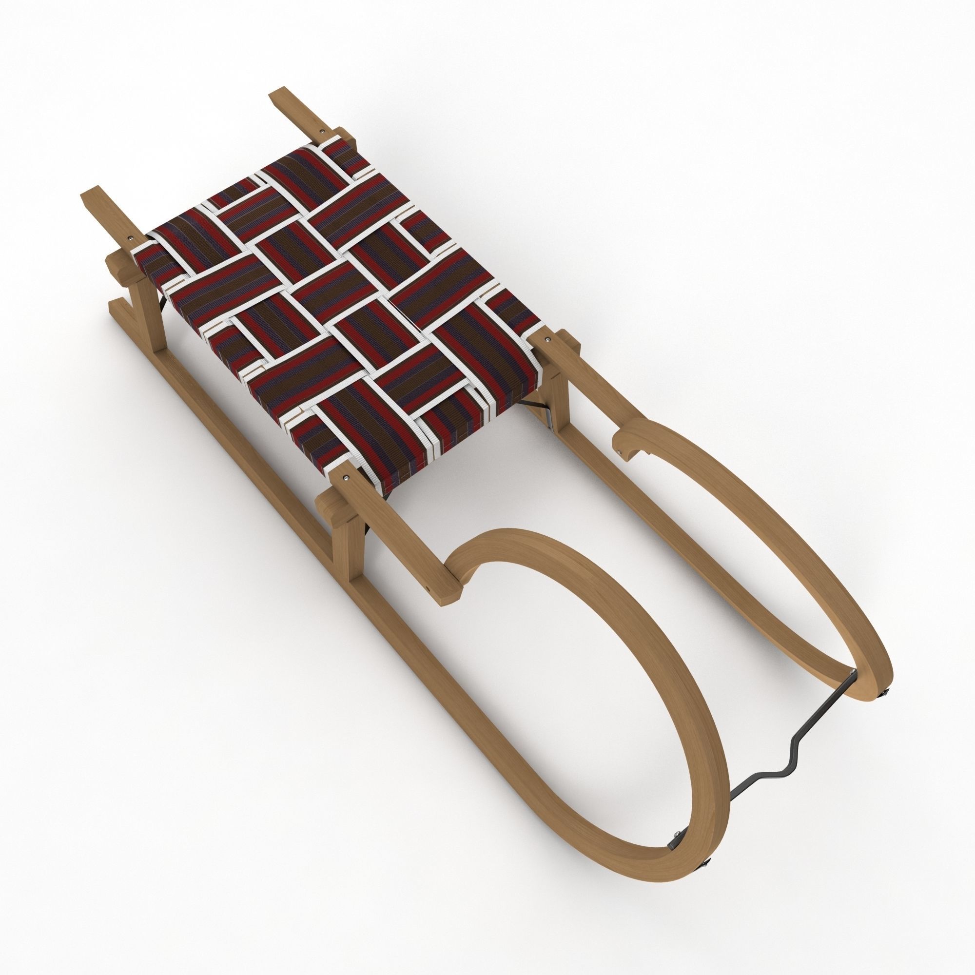 Wooden Sledge 3D model_2