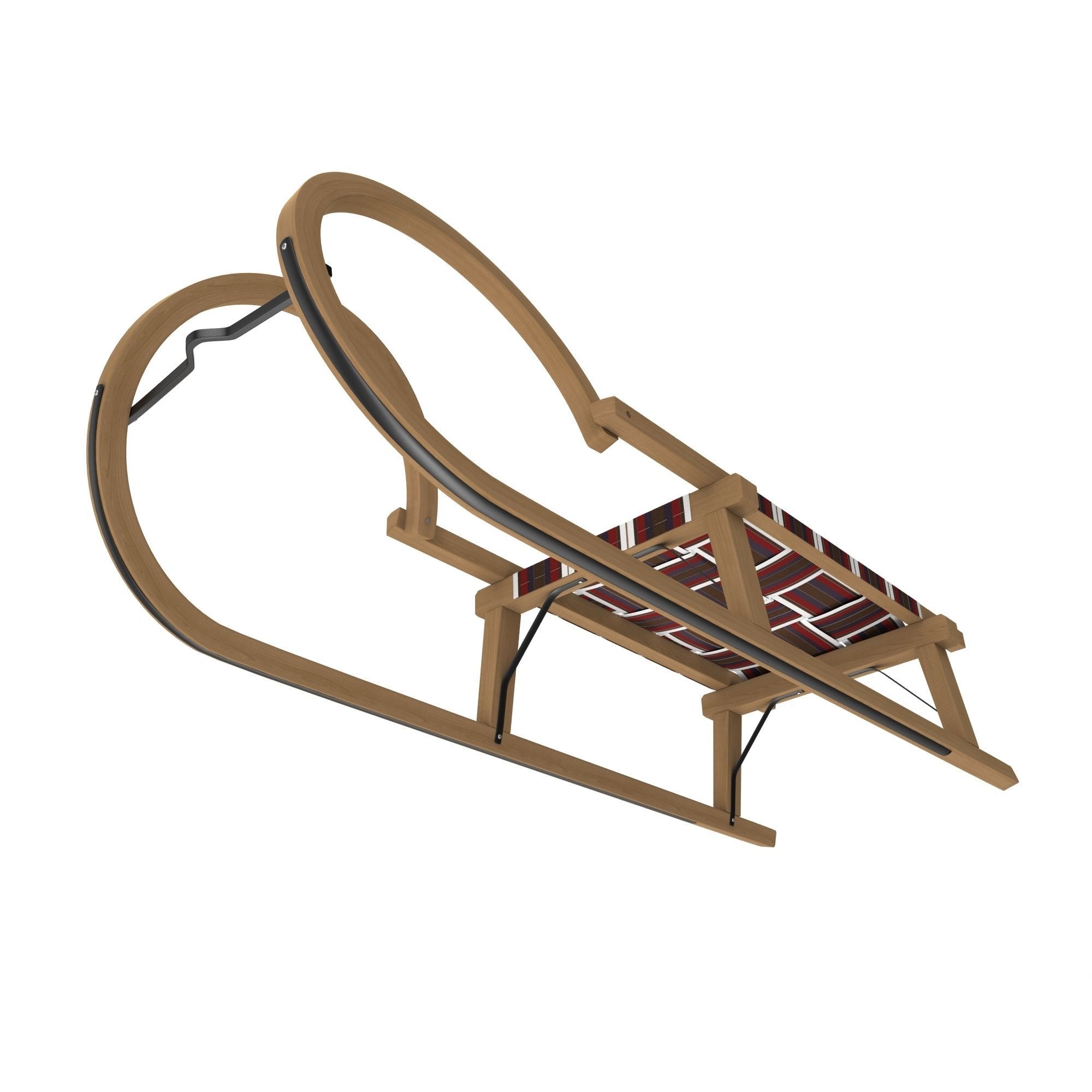 Wooden Sledge 3D model_3