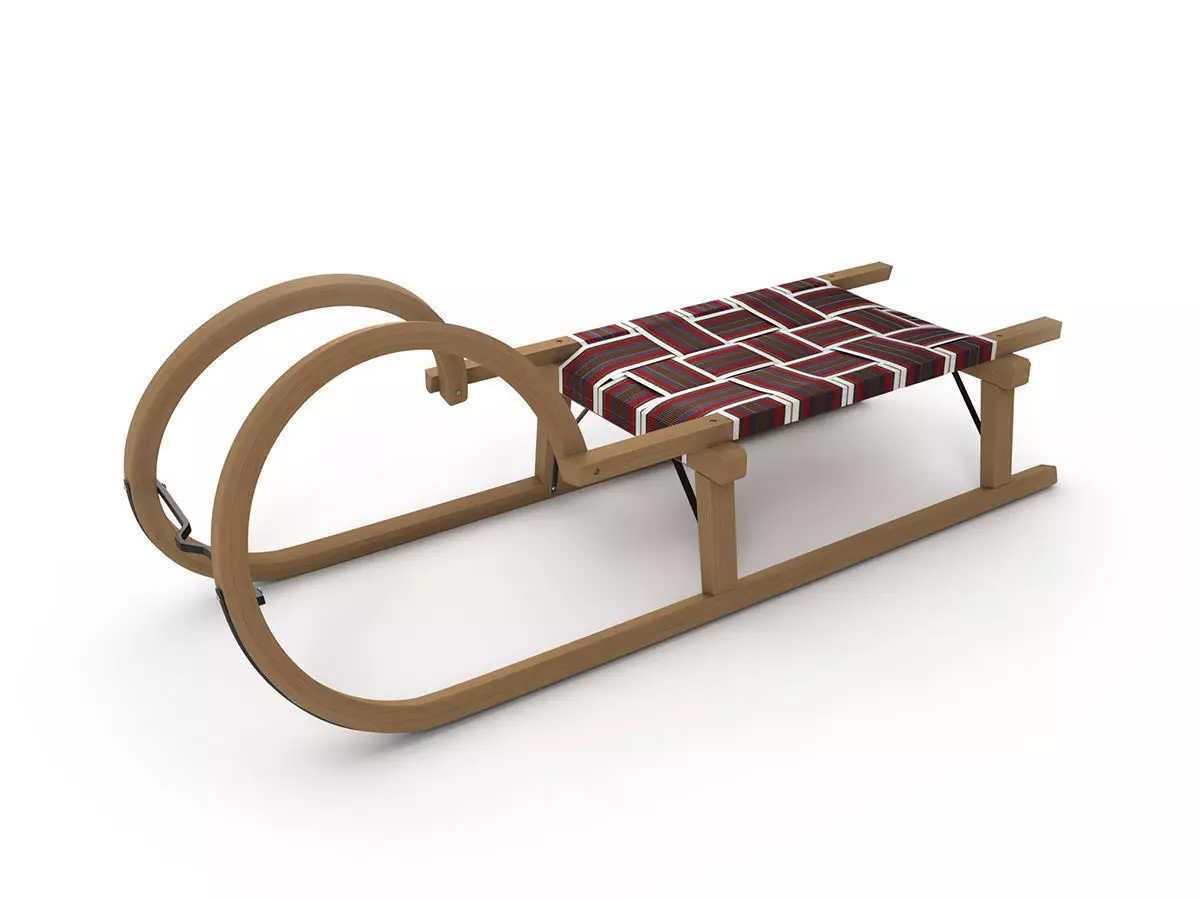 Wooden Sledge 3D model_0