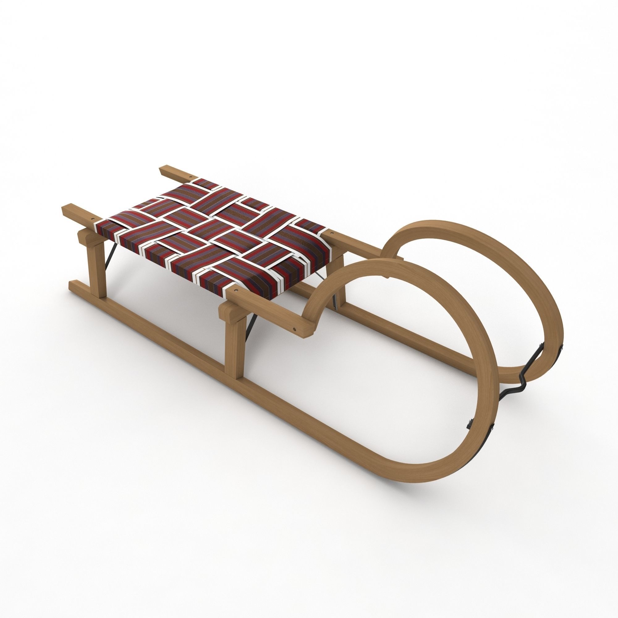Wooden Sledge 3D model_8