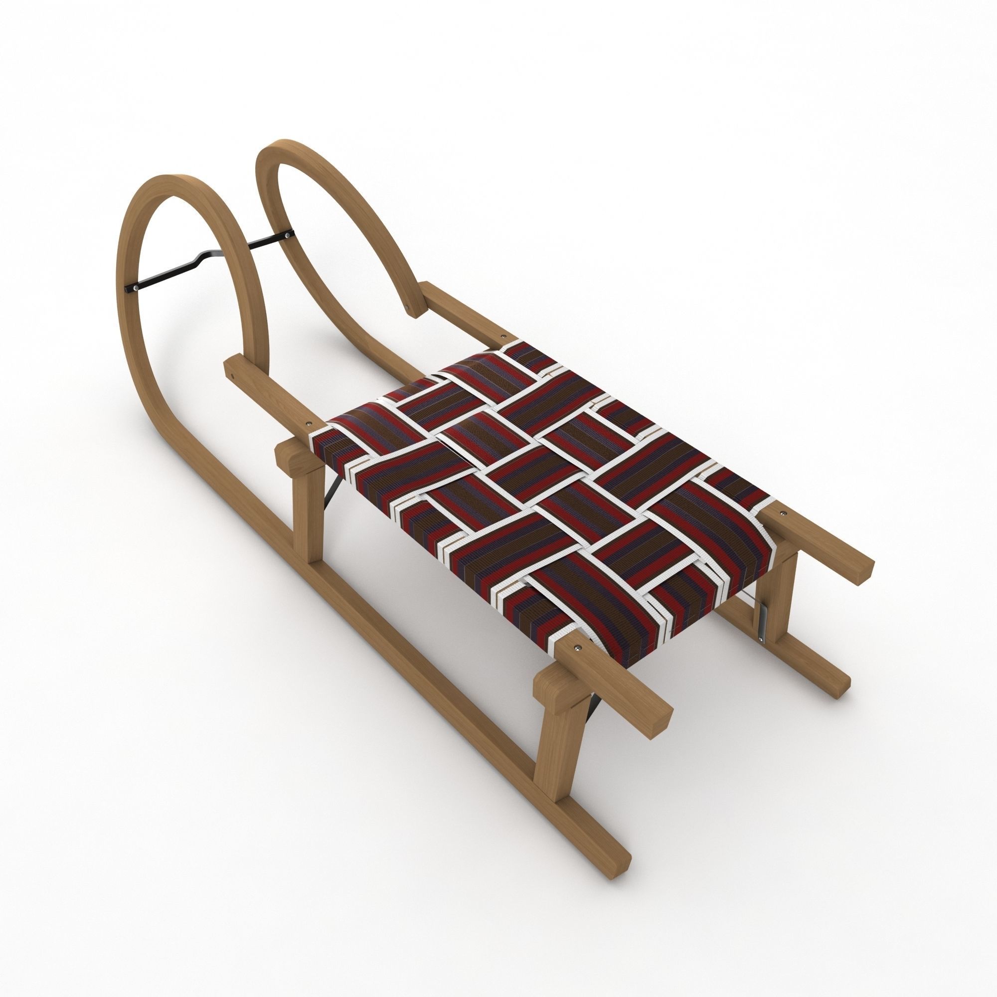 Wooden Sledge 3D model_1