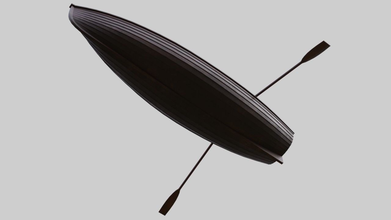 Rowboat 1D Low-poly 3D model_4