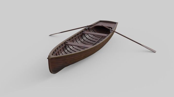 Rowboat 1D Low-poly 3D model