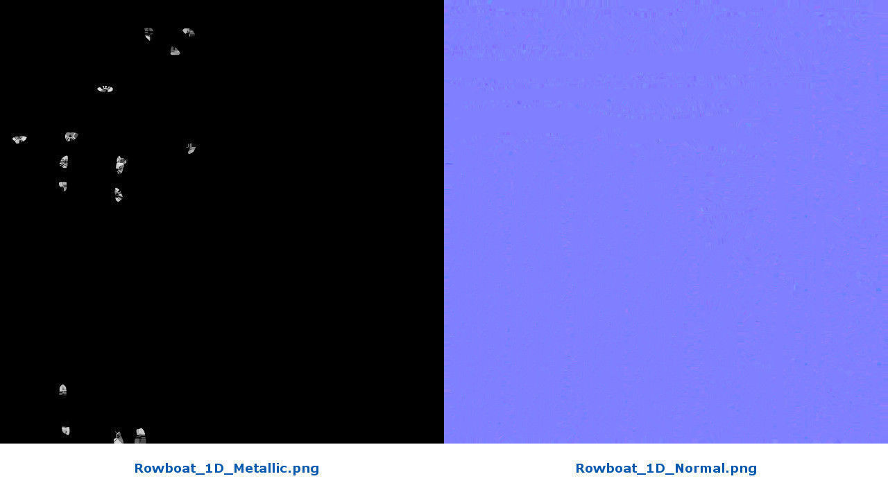 Rowboat 1D Low-poly 3D model_8