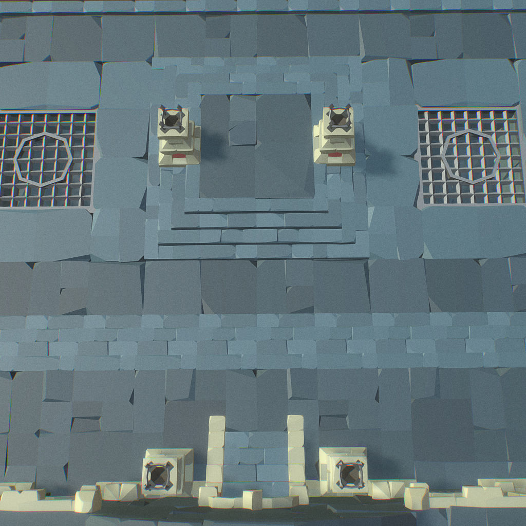 Ancient Palace Set - Faceted Style Low-poly 3D model_16