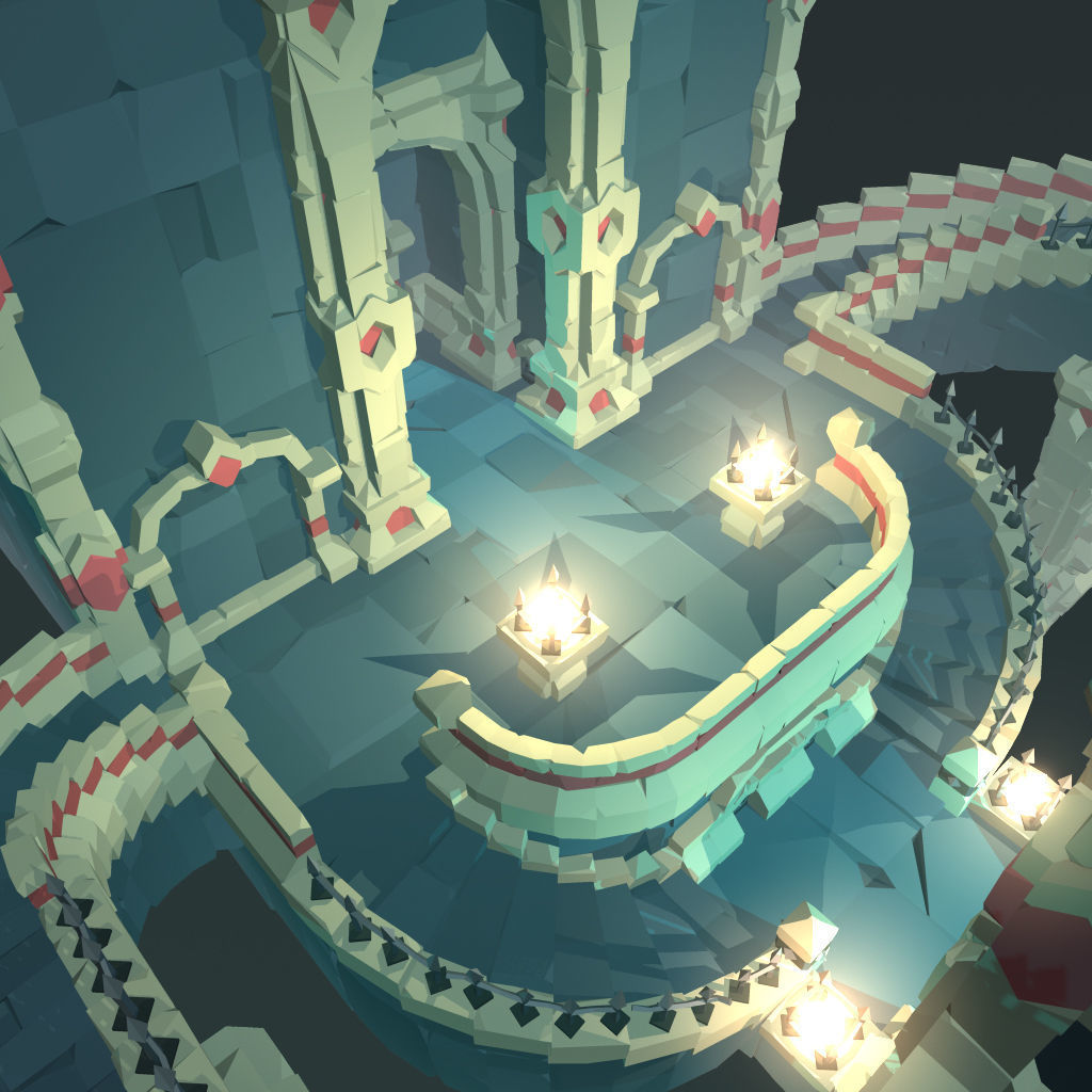 Ancient Palace Set - Faceted Style Low-poly 3D model_3