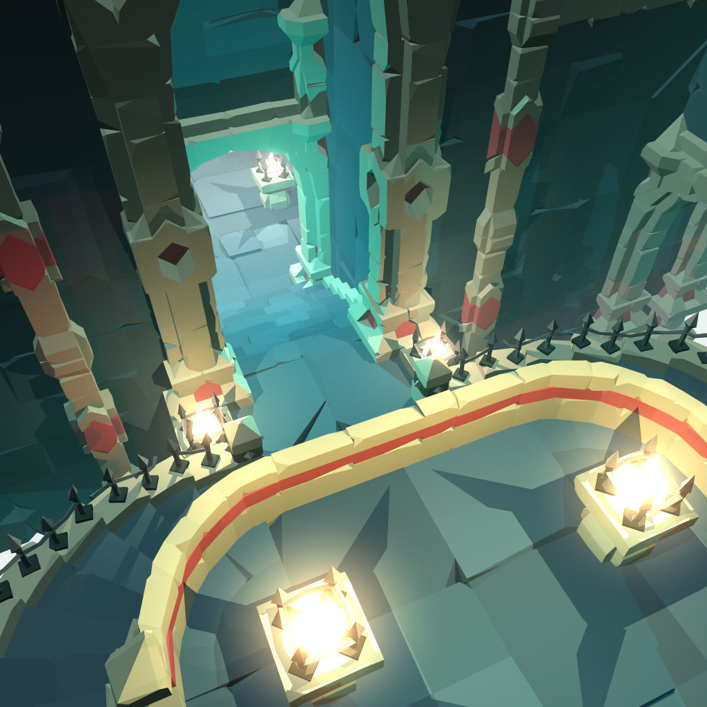 Ancient Palace Set - Faceted Style Low-poly 3D model_4