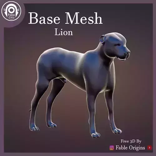BASE UNTEXTURED LION Free low-poly 3D model