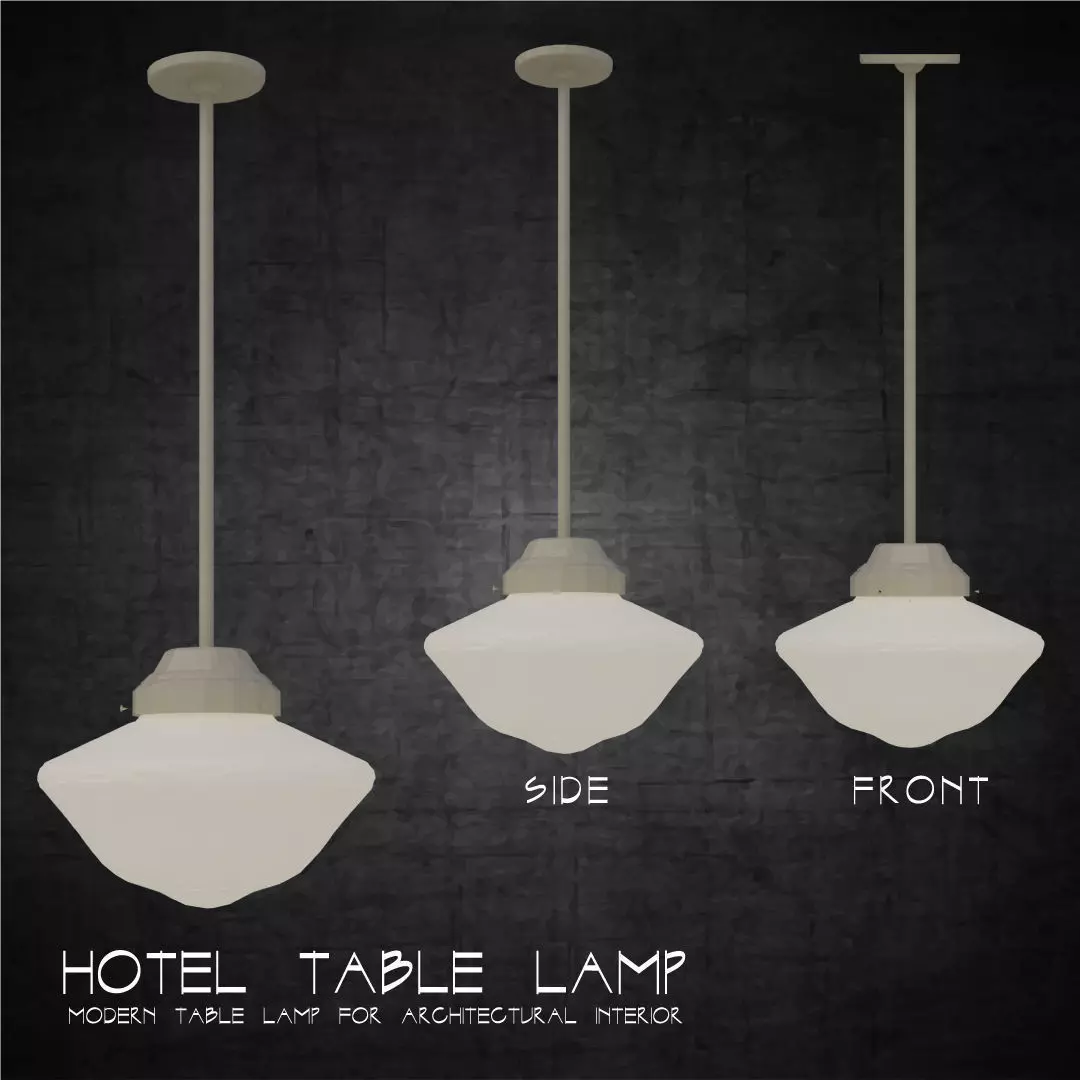 Ceiling hung pendant light architectural interior scene lighting Low-poly 3D model_0