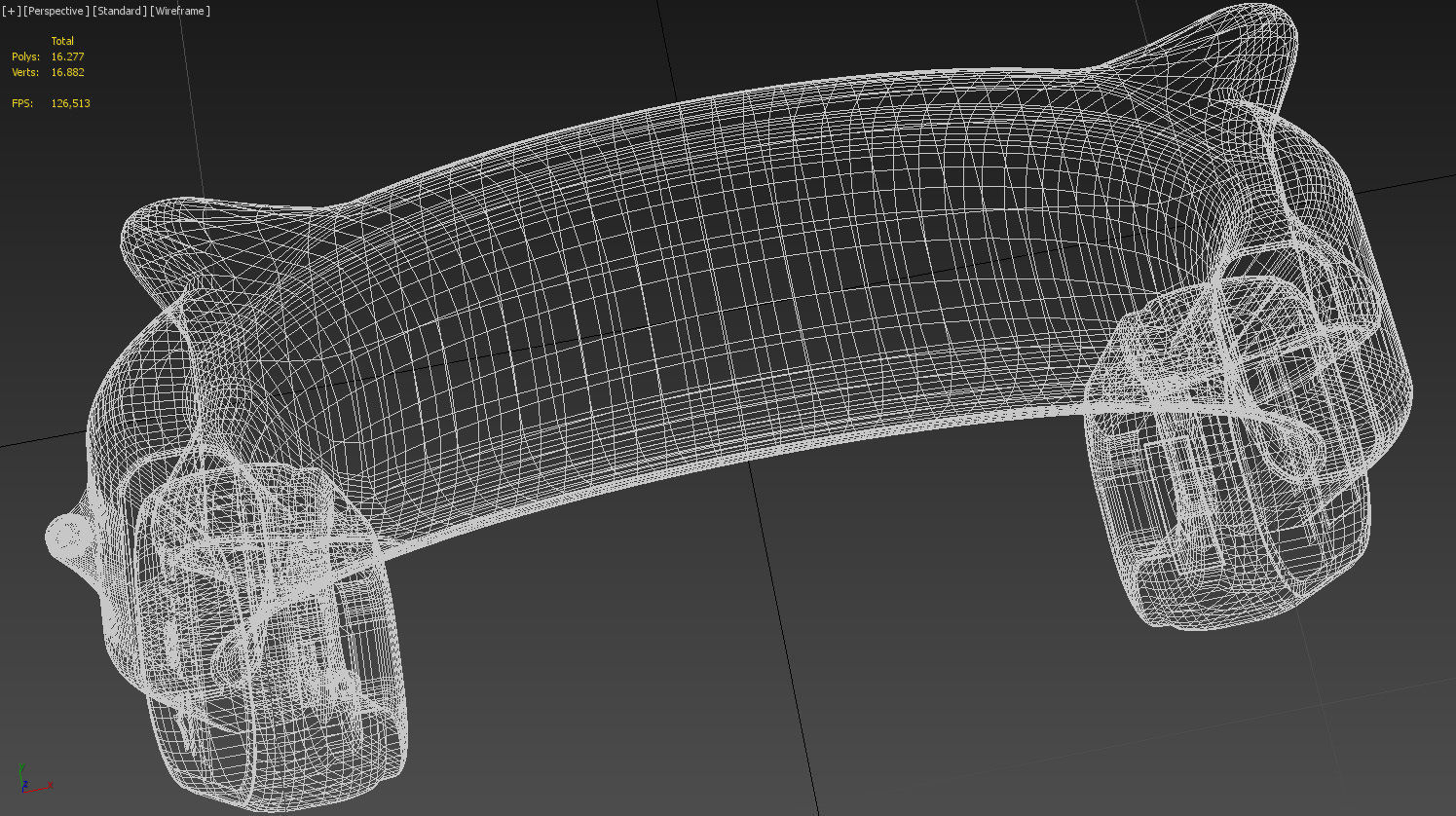 Pink vintage wireless headphones 3D model_18