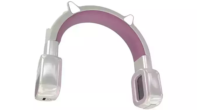 Pink vintage wireless headphones 3D model