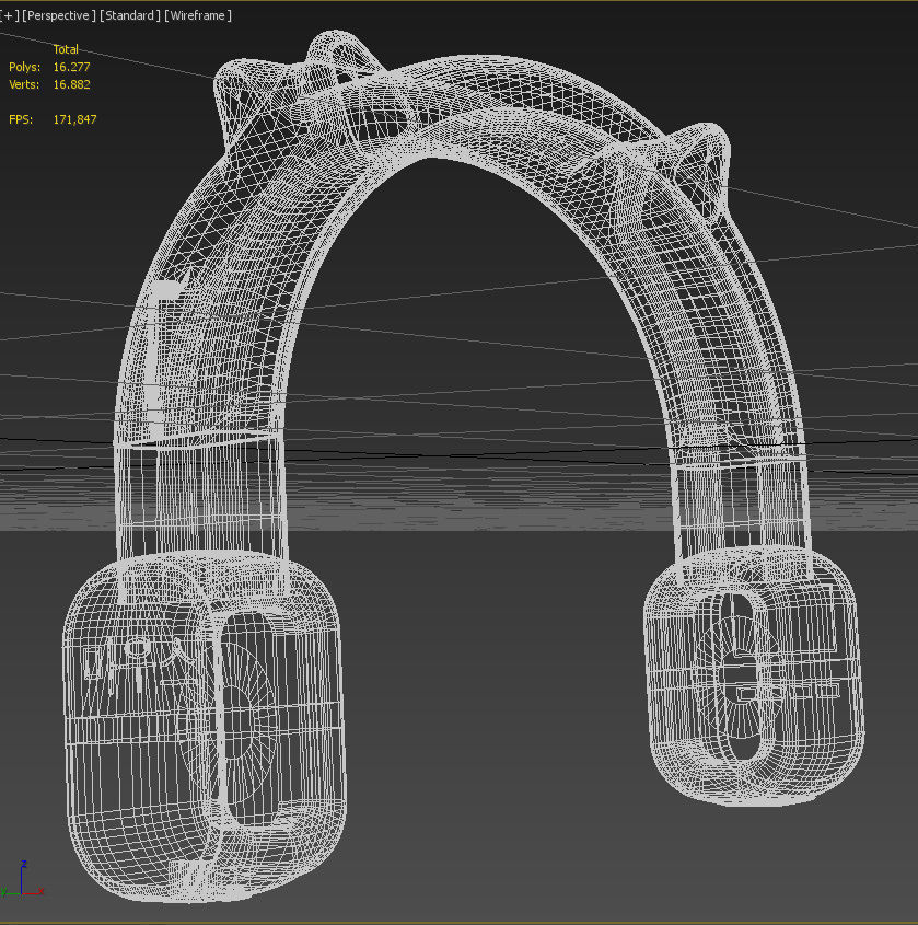 Pink vintage wireless headphones 3D model_19