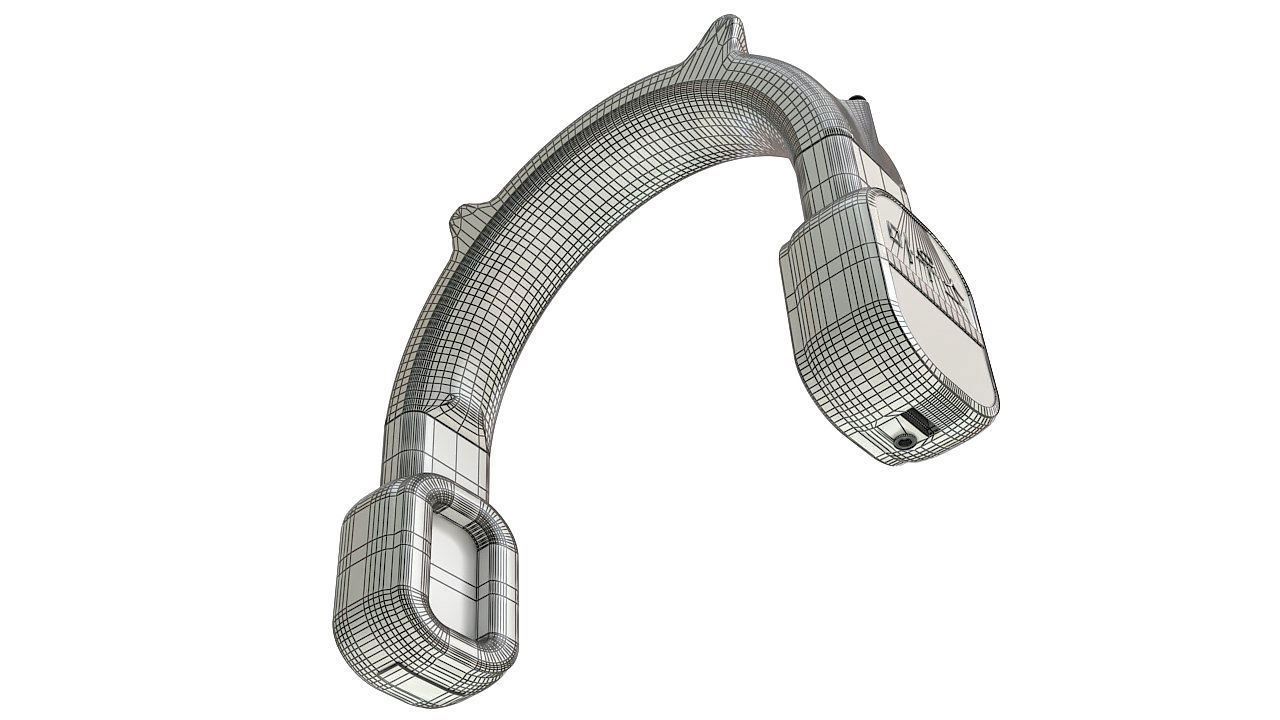 Pink vintage wireless headphones 3D model_14