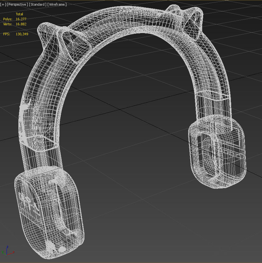 Pink vintage wireless headphones 3D model_17