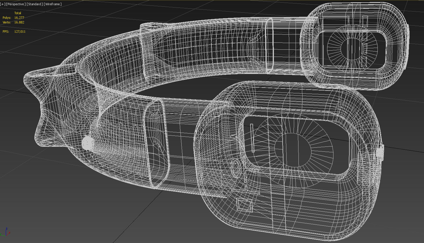 Pink vintage wireless headphones 3D model_20