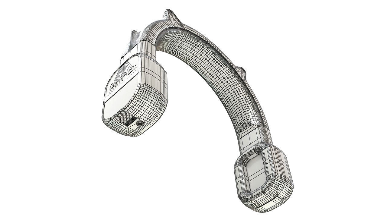 Pink vintage wireless headphones 3D model_16