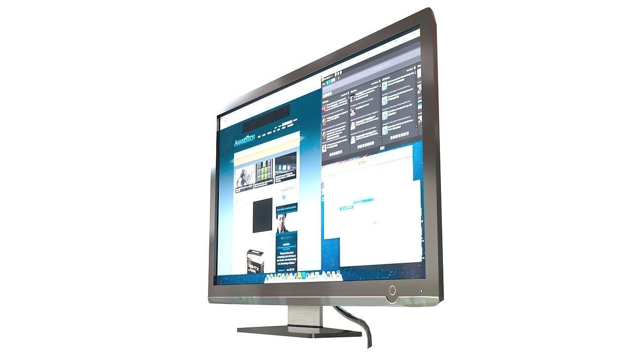 Pc brandless monitor HD 3D model_3